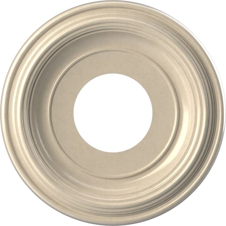 Ekena Millwork Traditional PVC Medallion (Canopies up to 5 1/2"), 10"OD x 3 1/2"ID x 1 1/8"P, Metallic Mist CMP10TREPE